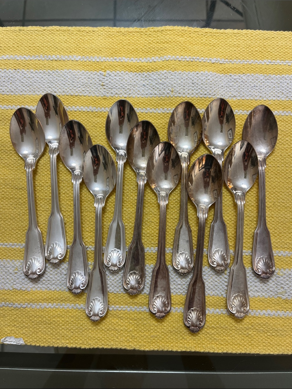The Main Course Japan  Silverplated  Shell-teaspoons - Set of 12- vintage